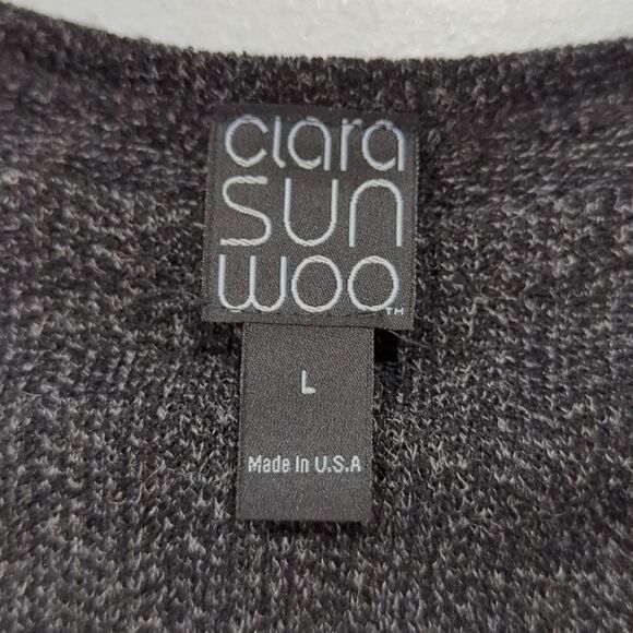 Clara Sun Woo Womens Sweater Large Gray Button Detail - Picture 7 of 10